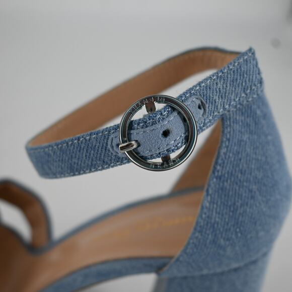 Gianvito Rossi Sheridan Blue Denim Platform Heels Size 37.5 - Picture 10 of 13